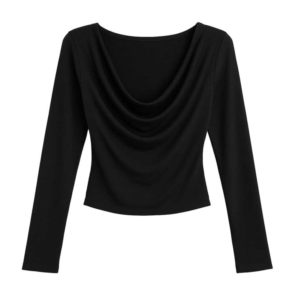 I Saw It First Womens/Ladies Draped Top / Black